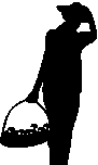 Silhouette avec panier de champignons